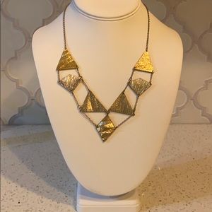 Gold Geometrical Statement Necklace